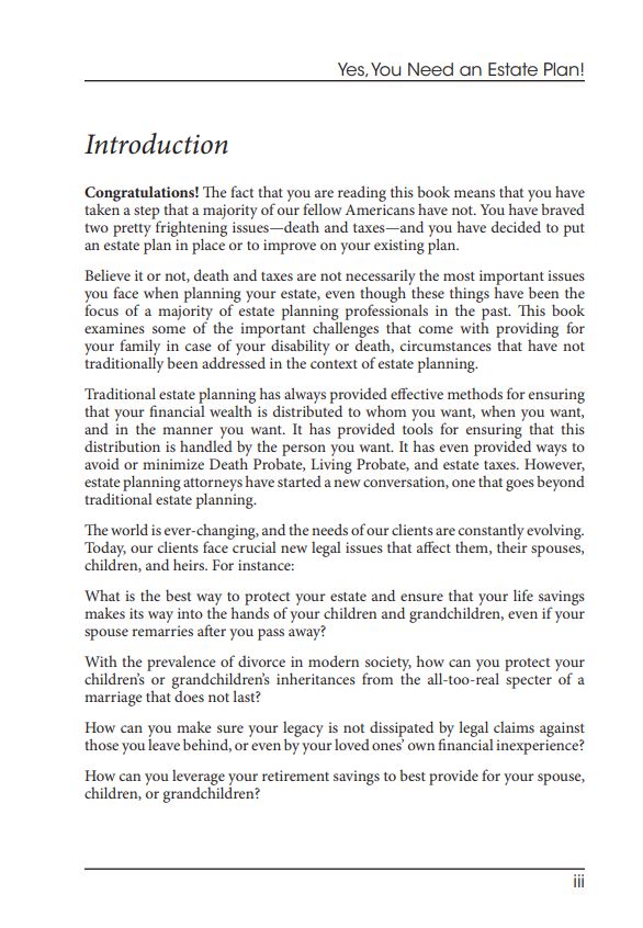 Yes, You need an Estate Plan Book page 3