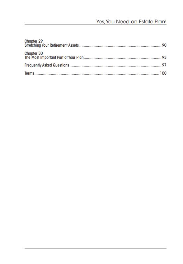 Yes, You Need an Estate Plan Book Table of content Page 3